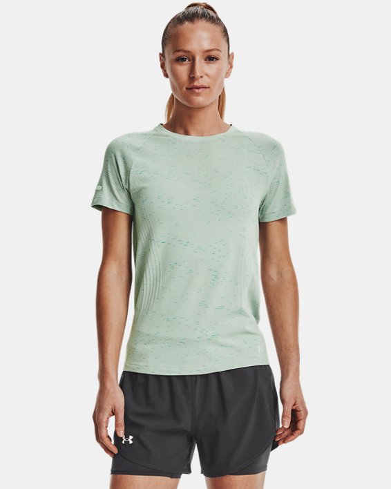 Camiseta de manga corta UA Seamless Run para mujer, Green, pdpMainDesktop image number 0